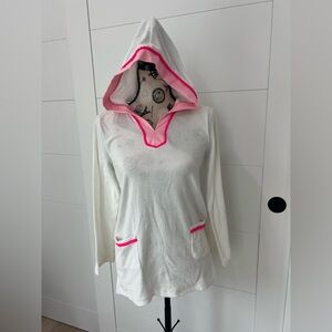 Vineyard Vines Girls White Cover-Up w/ Pink Accents – Size 14 (L)